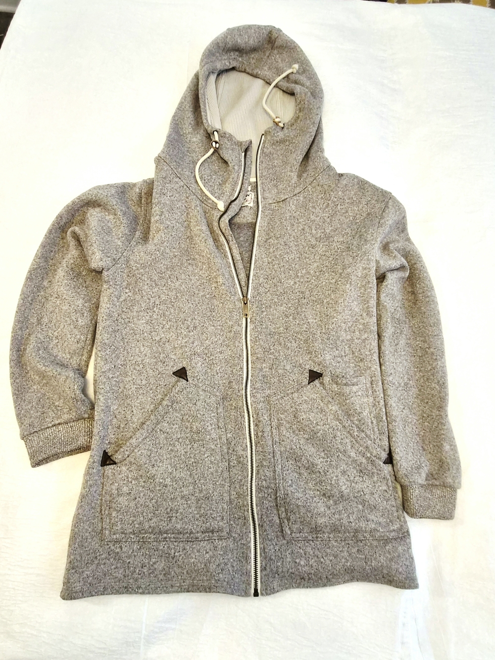 Burton Minxy Full-Zip Fleece Hoodie Jacket – Gray Heather, Size Large
